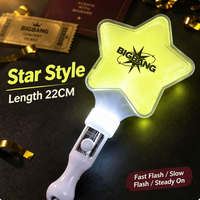 Ensemble de bâtons lumineux LED pour concert BIGBANG, en acier inoxydable, avec bandeau lumineux jaune, baguette lumineuse, bracelet lumineux clignotant en forme d'étoile, de cœur et de couronne, pour fête