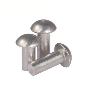 Fixations personnalisées, différents types, rivets pleins à tête ronde polie, en aluminium et en acier inoxydable, grade 4.8 et grade 6.8 - Product Image 1