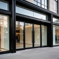 Porte d'entrée robuste Sunnysky pour vitrine, verre feuilleté de sécurité, anti-ouragan, avec barre anti-panique, pour villa et accès commercial