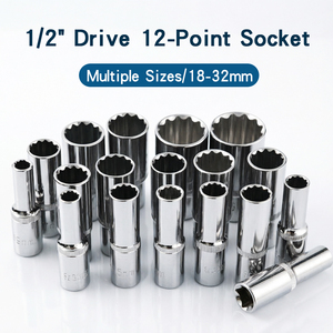 1/2" Drive Mirror Finish 12 Point <strong>Socket</strong> 78mm Cr V Bi Hex <strong>Socket</strong> for Ratchet Wrench 8mm to <strong>24mm</strong> 27 30 32mm - Product Image 1