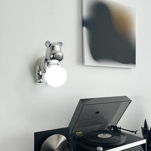 Nordic Creative Bear Children's Resin Lamp with LED Eye-Friendly <b>Wall</b> & <b>Bedside</b> Lamp 6W Power for Bedroom or Staircase Use - Product Image 1