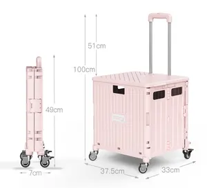 New Type Foldable Wheeled Box Cart Trolley for Korean Market