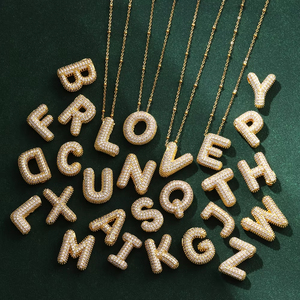 Lusso nuovo inglese <span class=keywords><strong>lettera</strong></span> <span class=keywords><strong>G</strong></span> cristallo zircone oro placcato in acciaio inox collane alla moda girocollo femminile gioielli a catena per regalo - Product Image 4