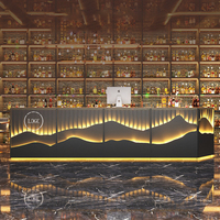 Comptoir de bar de restaurant de luxe, design personnalisé pour hôtel, mobilier de restaurant, comptoir de commande à vendre
