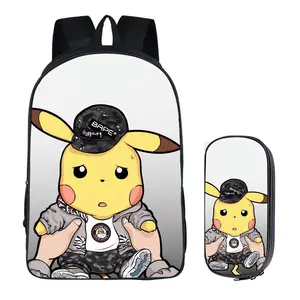 Hochwertige individuelle Karikatur Pokemon Pichakuu Schultertaschen und Stiftbehälter Karikatur bedruckte wasserdichte Kindertasche