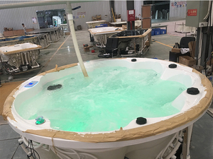 Vasca Idromassaggio Esterna Rotonda con Jacuzzi, Spa per Massaggi all'Aperto 6326 - Product Image 4