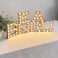 Enseigne lumineuse LED personnalisée en acier galvanisé avec ampoules blanc chaud pour affichage extérieur de boulangerie, restaurant, devanture de magasin