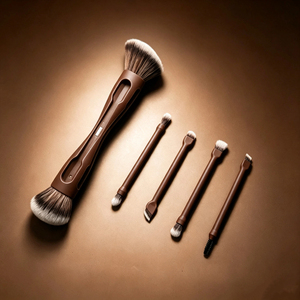 Pinceau de maquillage multifonction portable 10-en-1, pinceau plat angulaire pour fond de teint, application de produits cosmétiques en crème ou liquide - Product Image 1