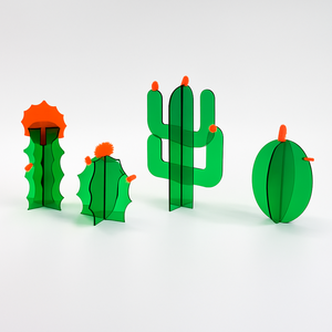Conjunto de Esculturas de <span class=keywords><strong>Cactus</strong></span> en Acrílico Cortado con Láser de Precisión, Servicio de Procesamiento de Acrílico Plástico de Alta Precisión Personalizado - Product Image 3