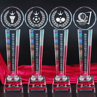 Trophée de sport en cristal gravé de haute qualité HDW, trophée personnalisé MVP en cristal pour la compétition