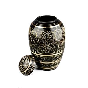 Talla cruzada Funeral Urnas de cremación de metal decorativas Suministros de entierro de urna de latón Premium Venta caliente en MOQ bajo - Product Image 6