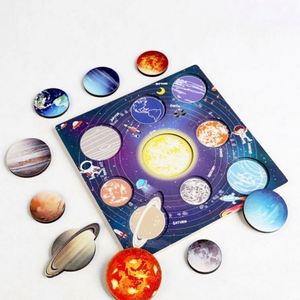 Juego de Mesa Sensorial Imaginario del Espacio Exterior para Niños Pequeños, Montessori, Tablero de Nombres de Planetas Móviles, Rompecabezas de Madera del Sistema Solar - Product Image 5