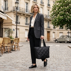 Bolso Tote Acolchado Estético <span class=keywords><strong>para</strong></span> Mujer, Gran Capacidad, Ligero, Suave, <span class=keywords><strong>para</strong></span> la Escuela, el Trabajo, Compras Diarias - Product Image 2