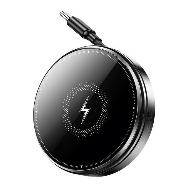 3 in 1 Magnetic Wireless Charger with Retractable Cable Fast Charging 15W for Microphone Earphone & Smart Watch