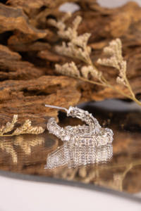 Juego de Pendientes de Diseño Exclusivo para Mujer, Estilo Bohemio, Pendientes de Aro Plateados, Joyería de Alta Gama para Boda/Aniversario - Product Image 2