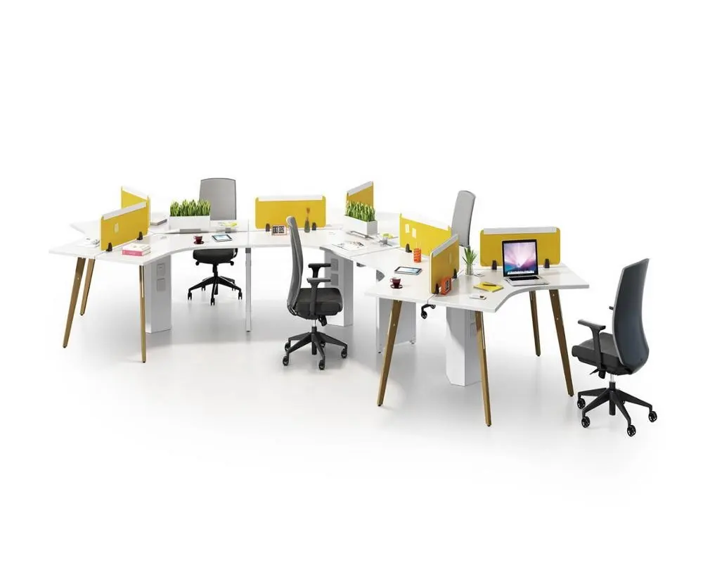 จีนผู้ผลิตเฟอร์นิเจอร์เชิงพาณิชย์โครงการง่ายหลายคนModern Office Workstation