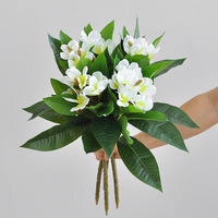 Fleurs artificielles en soie de frangipanier, aspect réaliste, pour l'aménagement paysager intérieur et extérieur, fausse verdure, décoration d'arbres et de plantes