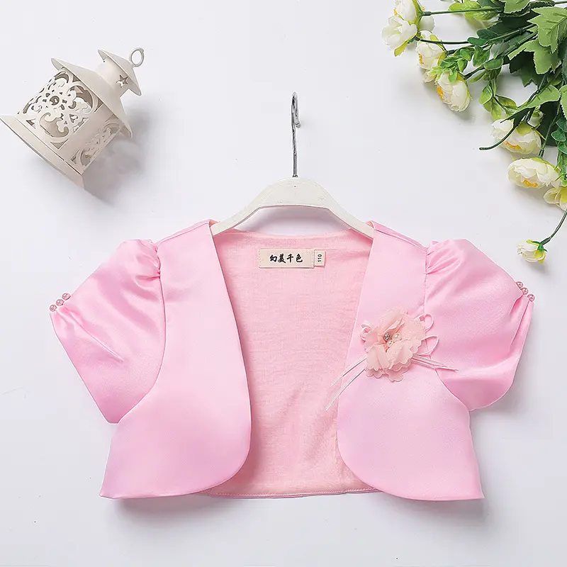 Fille crème solaire fleur rose châle fleur fille mariée princesse cardigan boléro