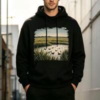 Sweat-shirts graphiques personnalisés pour hommes, style hip-hop, vente en gros, unisexes, avec impression DTF à chaud