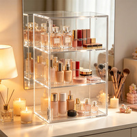 Étagère d'affichage en acrylique personnalisée pour magasin de détail, présentoir en acrylique à 3 niveaux, présentoir en acrylique pour vernis à ongles, parfum, rouge à lèvres, cosmétiques