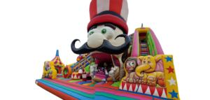 Château gonflable Moonwalk EU pour l'extérieur, avec toboggan et obstacles, pour fêtes et locations, avec bouche mobile - Product Image 3