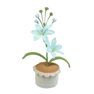 Maceta de Flores de Lirio Tejida a Mano, Decoración Eterna para Escritorio, Regalo para Graduación, Acción de Gracias, Día de la Madre, Navidad - Product Image 5
