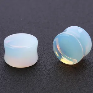 Sillín de piedra de opalita, tapones para las orejas, joyería para Piercing corporal, mejor calidad, venta al por mayor