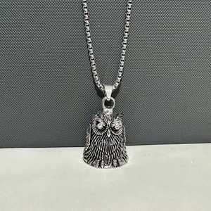Collar de Cadena de Acero Inoxidable con Adorno Retro de Búho y Colgante de Campana de la Suerte con Llave, para Comercio Transfronterizo en AliExpress - Product Image 3