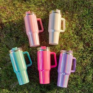 Custom Wholesale Double Wall Stainless Steel Insulated Vacuum Tumbler 30oz 40oz Tumbler with Handle and <b>Straw</b> - Product Image 1