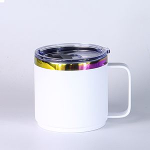 Cá nhân cách điện thép không gỉ 14oz Mug với nắp từ Stackable ion mạ Tumbler với xử lý - Product Image 3