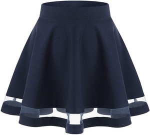Jupe mi-longue plissée pour femme, Mini robe courte, élastique, été - Product Image 3
