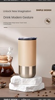 Venta al por mayor nuevo termo de vacío de acero inoxidable taza de plástico interior exterior tubo de succión de acero Oficina portátil creativo regalo de negocios