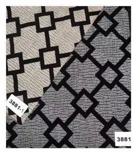 2023 wholesale modern geometric new design cheap price poly cotton flocking sofa fabric