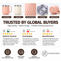 Mug à café en acier inoxydable de couleur personnalisée, gobelet isotherme à double paroi, isolation sous vide, 6-12 heures, sans BPA, avec poignée et couvercle, pour les voyages et le bureau