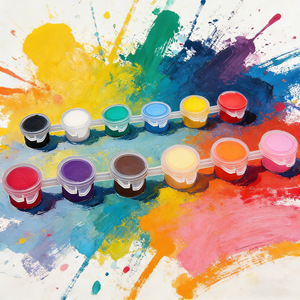 Juego de pintura acrílica Chiyuan de 12 colores, 3 ml, lavable, para niños, pintura artística, tablero de dibujo, uso estudiantil - Product Image 1