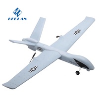 Modèle d'avion télécommandé 2,4 G à 2 canaux avec LED, lancement manuel, envergure d'ailes, avion à réaction RC, planeur en mousse EPP souple