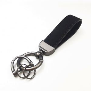Personalize Logo Anti-Lost Car Keychain With Buckle <b>Ring</b> Pu Leather Carabiner Keyring <b>Key</b> Fob Metal Stamped Blank <b>Custom</b> Gifts - Product Image 6