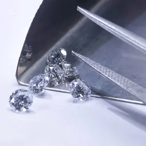 Lab tumbuh berlian CVD HPHT berlian 1mm 2mm, potongan bulat VS kejernihan Lab dibuat berlian dipoles harga Per karat