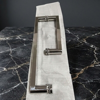 Poignée de porte de douche droite en acier inoxydable chromé moderne personnalisée 425*225, installation facile, poignée de porte/fenêtre