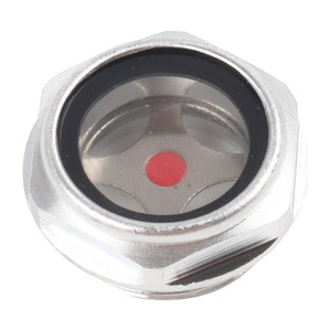 Vidrio de Observación de Nivel de Aceite de Aluminio Redondo para Compresor de Pistón con Indicador de Punto Rojo - Product Image 1