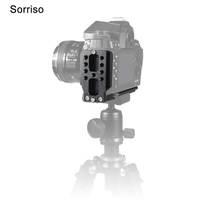 SORRISO Support de caméra en aluminium réglable en forme de L pour trépied vertical, compatible Canon 5D Mark III 600D Nikon D7000 D7100