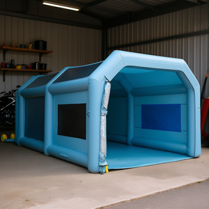 Cabine de peinture gonflable 23x13x8.5ft avec filtre haute efficacité et éclairage LED pour garage de voitures et motos - Product Image 2