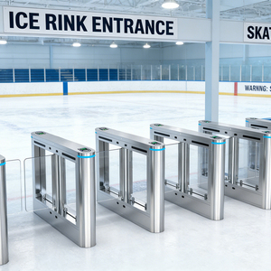 Tourniquet de sécurité automatique à hauteur totale en acier inoxydable, portail d'entrée avec lecteur de code-barres, protection IP68, fonctionnement bidirectionnel - Product Image 3