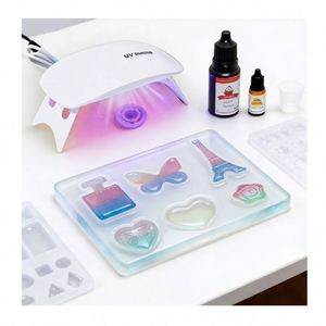 Easy Use Jewelry Making Resin Keychain Kit with Fast Curing Crystal Clear UV Light <b>Mold</b> for DIY Craft Supplies MODEL - Product Image 6