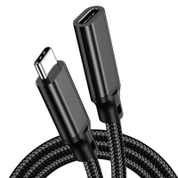 Câble d'extension Type-C 20 Gbps 240 W 4K, rallonge USB C 4K 60 Hz, cordon d'extension vidéo USB C mâle vers femelle