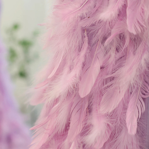 ชุดราตรีทรงเมอร์เมดยาวกรอมพื้น รุ่น SZ184 โบโฮ สายเดี่ยว ผ้าพลีทช่วงเอวแบบธรรมชาติ เปิดหลัง ประดับขนนกและเลื่อม - Product Image 6