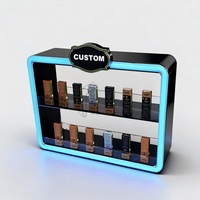Présentoir de Comptoir en Acrylique pour Cigarettes LED Personnalisées, 2 Niveaux, Vitrine de Tabac, Étagère d'Éclairage pour Cigares, Idéal pour Magasin de Détail