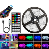 Bande lumineuse LED intelligente Joystar 5M RGB IP65 USB à intensité variable avec télécommande, 16 couleurs, éclairage décoratif pour la maison, l'hôtel, le bar