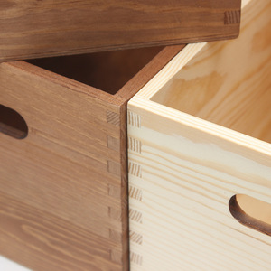 Chiyuan Wooden <b>Storage</b> <b>Box</b> Rectangle Open Top Solid Wood Desk Organizer - Product Image 1