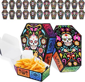 12 Cajas <span class=keywords><strong>de</strong></span> Ataúd para el Día <span class=keywords><strong>de</strong></span> los <span class=keywords><strong>Muertos</strong></span>, Cajas <span class=keywords><strong>de</strong></span> Dulces con Diseño <span class=keywords><strong>de</strong></span> Calavera, Cajas Desechables para Aperitivos para Fiestas Mexicanas - Product Image 2